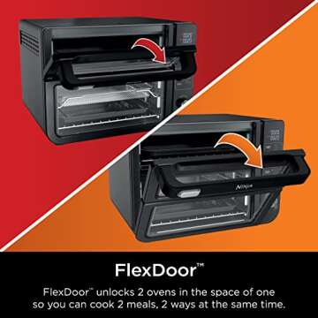 Ninja, Toaster Oven, Double Oven with FlexDoor, FlavorSeal & Smart Finish, Rapid Top Oven, Air Fry, ...