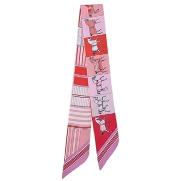 Horse Equestrian Skinny Scarf with Silk-like Design