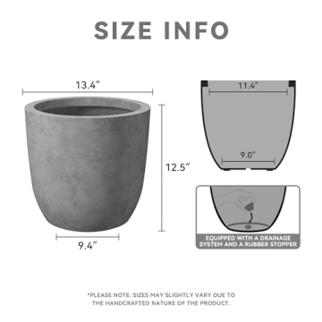 Kante Round Concrete Planter for Indoor & Outdoor Use