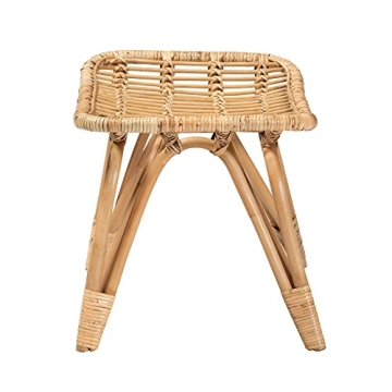 Handcrafted Natural Rattan Footstool - Elegant & Sturdy