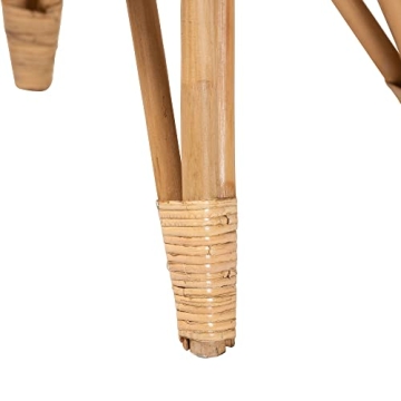 Handcrafted Natural Rattan Footstool - Elegant & Sturdy