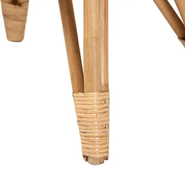 Handcrafted Natural Rattan Footstool - Elegant & Sturdy