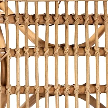 Handcrafted Natural Rattan Footstool - Elegant & Sturdy