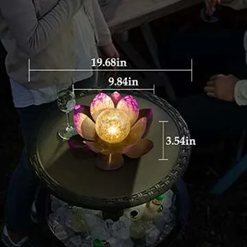 Huaxu Solar Garden Lights Waterproof LED Lotus Decor