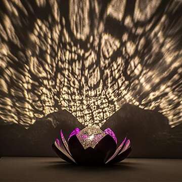 Huaxu Solar Garden Lights Waterproof LED Lotus Decor