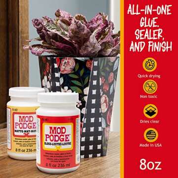 Mod Podge Bundle, 8 Ounce Gloss and Matte Medium Waterproof Sealer, Pixiss Accessory Kit with Foam Brushes, Gloves, Glue Spreaders and More 8oz