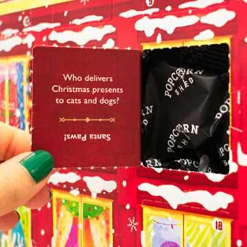 Popcorn Shed Gourmet Popcorn Christmas Advent Calendar 2024, 24 Days of Popcorn - 6 Luxury Flavors, All Natural and Vegetarian Foodie Gift, Non-Chocolate Advent Calendar, British Candy