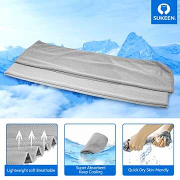Sukeen [4 Pack] Cooling Towel - Soft, Breathable, and Reusable Cooling Towels