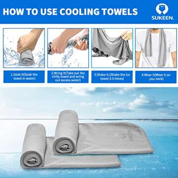 Sukeen 4 Pack Cooling Towel for Sports & Fitness Relief