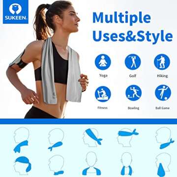 Sukeen 4 Pack Cooling Towel for Sports & Fitness Relief