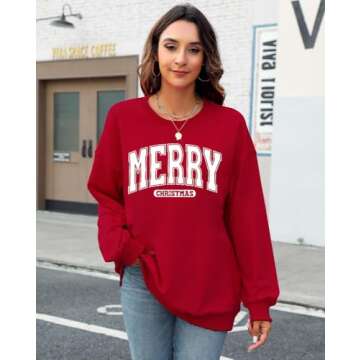 Merry and Bright Christmas Sweatshirt For Women Online