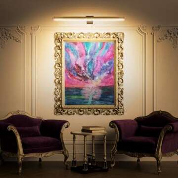 Picture Light Remote 16'' ,Battery Operated Painting Light Wireless Light for Wall Art with 3 Light ...