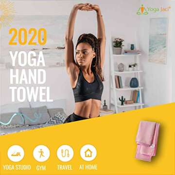 Yoga Hand Towel - Sweat Absorbent - Super Soft Microfiber Towels - for Yoga, Workout, Gym, Travel (P...