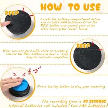 8 Colors Dog Buttons for Communication Dog Talking Button Set Voice Recording Button Dog Training Buzzer with 215 Pcs Stickers 30 Seconds Recordable Pet Funny Gift for Cat Pet Dog Training Button
