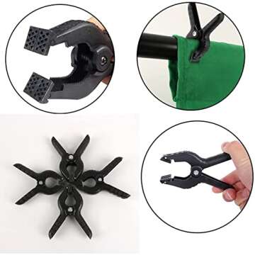 Black Screen Backdrop Stand Kit for Photographers & Streamers