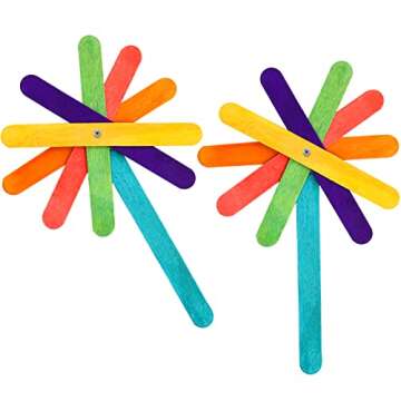 Okllen 1000 Pack Colored Craft Sticks, 6 Inch Wooden Popsicle Sticks, Ice Pop Ice Cream Sticks Jumbo Wood Sticks for Kids' Art, DIY Projects, Home Classroom Craft Supplies