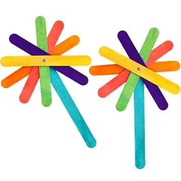 Okllen 1000 Pack Colored Craft Sticks, 6 Inch Wooden Popsicle Sticks, Ice Pop Ice Cream Sticks Jumbo Wood Sticks for Kids' Art, DIY Projects, Home Classroom Craft Supplies