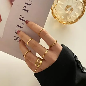 Stylish FAXHION Gold Knuckle Ring Set for Women
