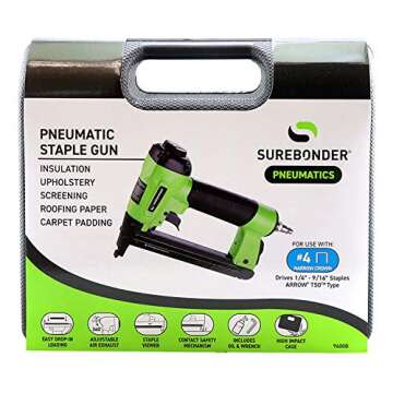 Pneumatic Heavy Duty Stapler for Upholstery & More