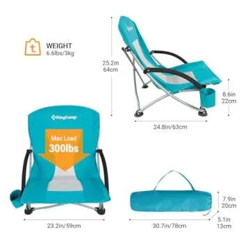 KingCamp Low Profile Beach Chair for Comfortable Outdoor Seating