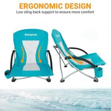 KingCamp Low Profile Beach Chair for Comfortable Outdoor Seating