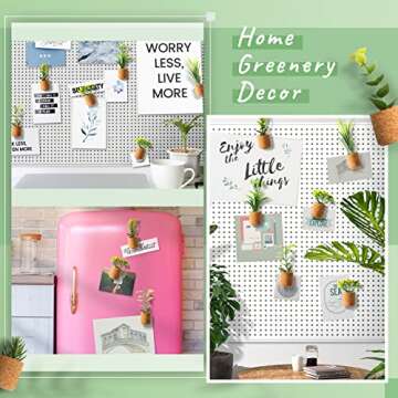 JUSTDOLIFE Plant Fridge Magnets-Mini Succulent Magnets Artificial Plants Refrigerator Magnets Potted Succulent Plants Magnet Stickers Cute for Magnet Boards Fridge Home Office Decor