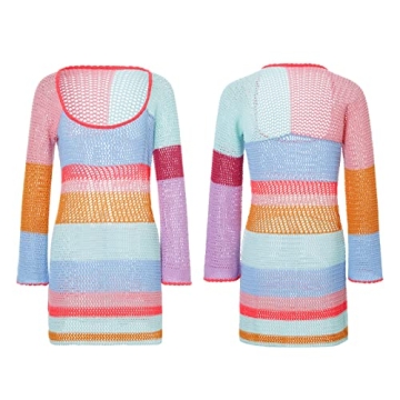 Stunning Fabumily Women's Crochet Knit Mini Dress