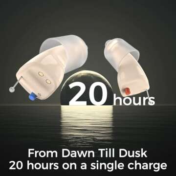 LINNER Saturn OTC Hearing Aids for Senior & Adult, Rechargeable Hearing Amplifiers with Comfort Design, Noise Cancellation for Aid & Assist Hearing, Discreet & Nearly Invisible In-Ear Device(Beige)