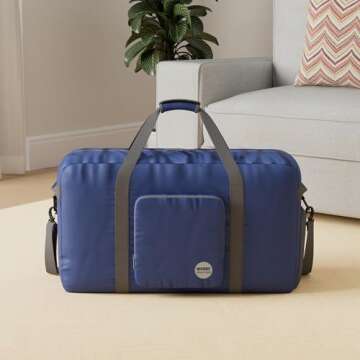 Foldable Duffle Bag 85L, Super Lightweight Travel Duffel for Luggage Sports Gym Water Resistant Nylo...