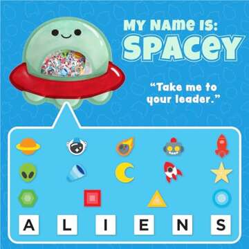 BIZYBOO - The Original Seek & Find Plush - Hidden Object Search Problem Solving Educational Matching Game for Kids 2 and Up - 2 Pack (Jack & Spacey)