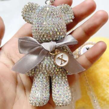 Cute Bling Bear Rear View Mirror Accessory for Car