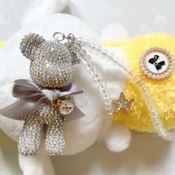 Cute Bling Bear Rear View Mirror Accessory for Car