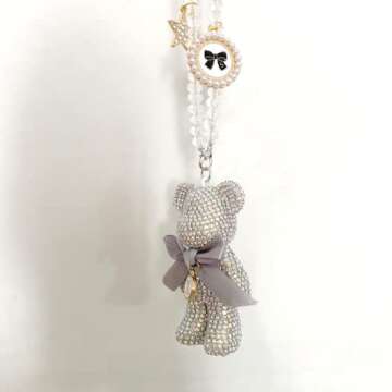 Cute Bling Bear Rear View Mirror Accessory for Car