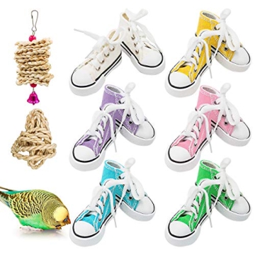 Colorful Mini Chewing Bird Toys Set for Pet Birds - 12 Pieces
