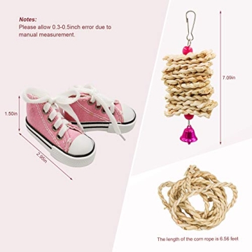 Colorful Bird Chewing Toys - 12 Mini Canvas Shoes