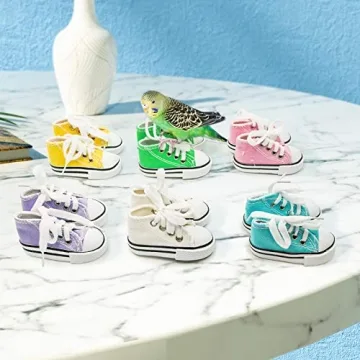 Colorful Bird Chewing Toys - 12 Mini Canvas Shoes