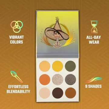 Juvia's Place Palette The Nomad - Marigold, Shimmering Honey, Deep Merlot, Shades of 9, Deep Merlot, Pigmented Makeup Palette Eye Color & Shine