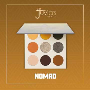 Juvia's Place Palette The Nomad - Marigold, Shimmering Honey, Deep Merlot, Shades of 9, Deep Merlot, Pigmented Makeup Palette Eye Color & Shine