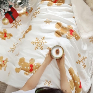 FROZZUR Christmas Blanket with Gingerbread Design 50x60