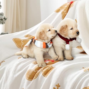 FROZZUR Christmas Blanket with Gingerbread Design 50x60