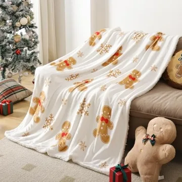 FROZZUR Christmas Blanket with Gingerbread Design 50x60