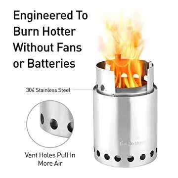Solo Stove Titan Camping Stove Portable Stove for Backpacking and Outdoor Cooking Great Stainless St...