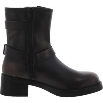 Steve Madden Women's Brixton Motorcycle Boot - Comfort & Style in Distressed Leather