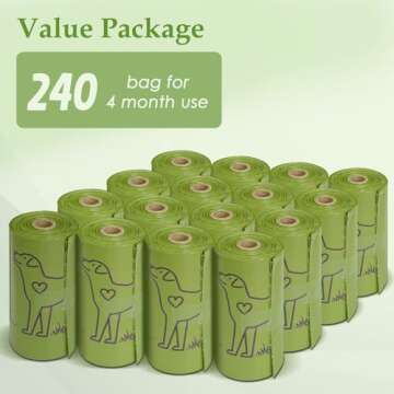 Leakproof Dog Waste Bags - 240 Count for Pets