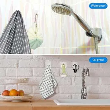 VESTURA Adhesive Screw Hooks for Wall Without Drilling, Adhesive Screw Hooks for Wall Heavy Duty Str...