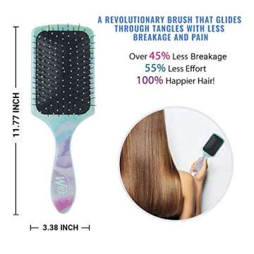 Wet Brush Paddle Detangler Hair Brush, Waves - Ultra-Soft IntelliFlex Bristles with AquaVent Design - Spread Hair Treatments Evenly - Pain-Free Hair Brush For Women, Men, Wet And Dry Hair