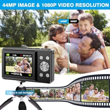 FHD 1080P Digital Camera with 32GB SD Card and Strap