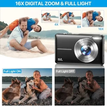 FHD 1080P Digital Camera with 32GB SD Card and Strap