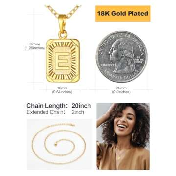 U7 Monogram Necklace Personalized Gift in 18K Gold Plated