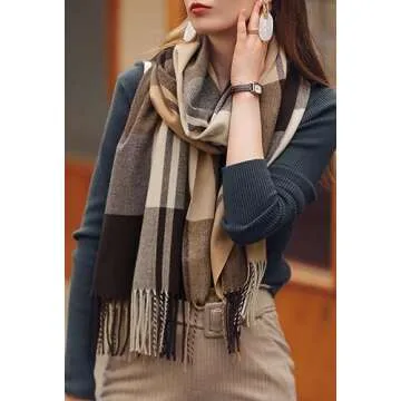 Wander Agio Women's Plaid Scarf - Cashmere Feel & Warmth